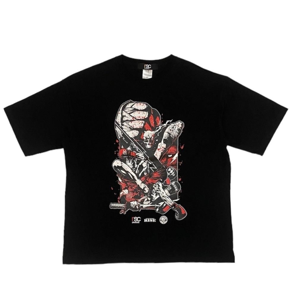 RISE ×RSC×JUMBO MAACTH コラボ ビッグシルエットコットンTシャツ（全3色）