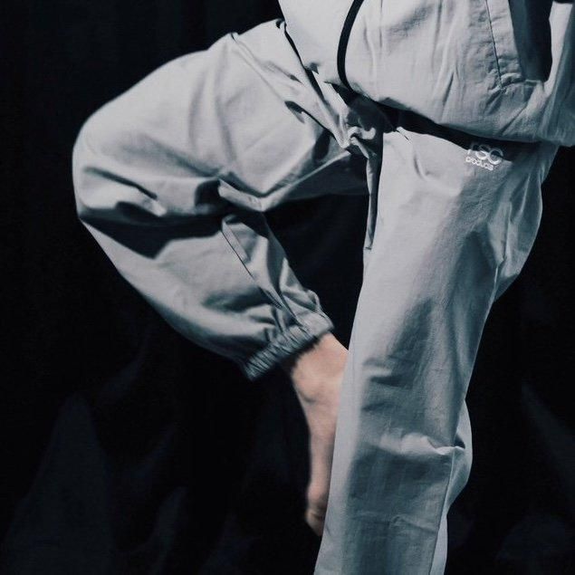 ワンポイント刺繍 コットンライクパンツ